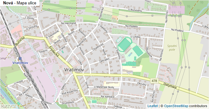 Nová - mapa ulice