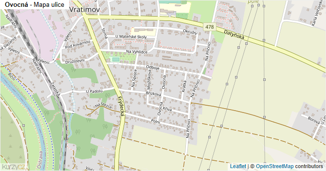 Ovocná - mapa ulice