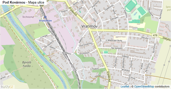 Pod Kovárnou - mapa ulice