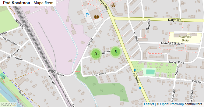 Pod Kovárnou - mapa firem
