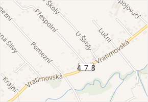Přespolní v obci Vratimov - mapa ulice