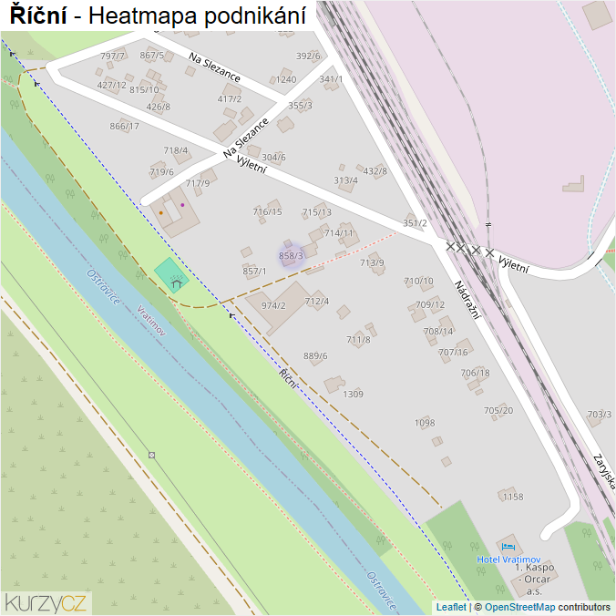 Mapa Říční - Firmy v ulici.