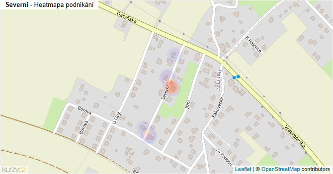 Severní - mapa podnikání
