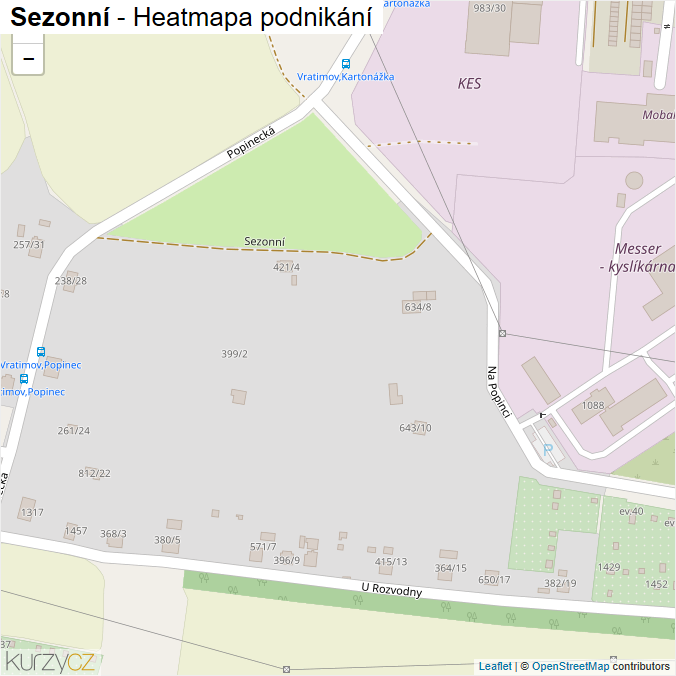 Mapa Sezonní - Firmy v ulici.