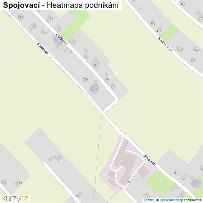 Mapa Spojovací - Firmy v ulici.