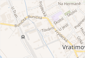 Tovární v obci Vratimov - mapa ulice