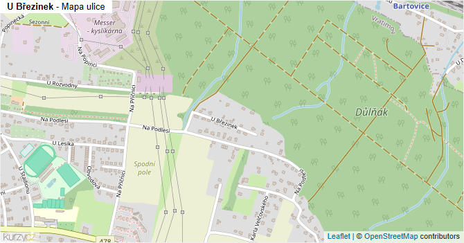 U Březinek - mapa ulice