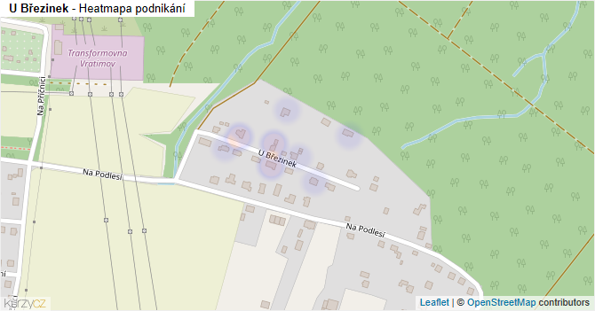 U Březinek - mapa podnikání