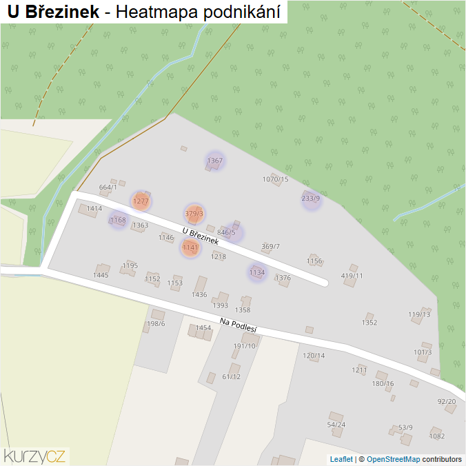 Mapa U Březinek - Firmy v ulici.