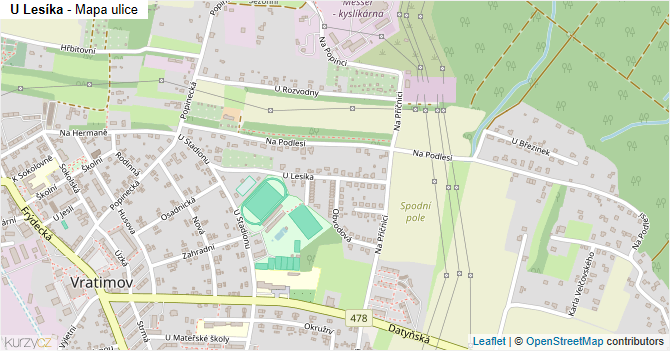 U Lesíka - mapa ulice