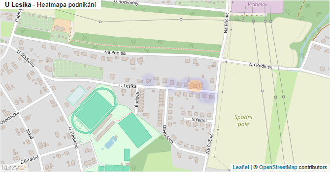 U Lesíka - mapa podnikání