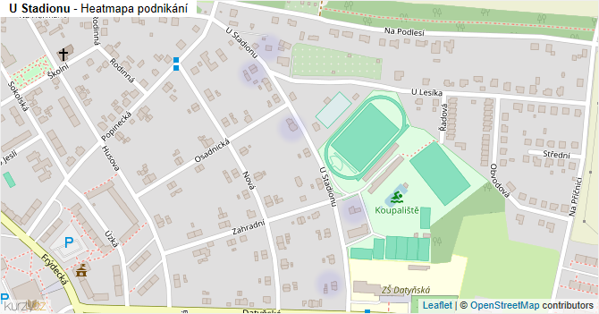 U Stadionu - mapa podnikání