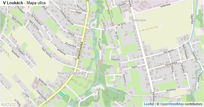 V Loukách - mapa ulice