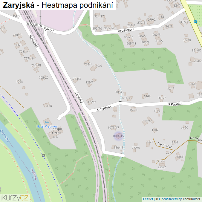 Mapa Zaryjská - Firmy v ulici.