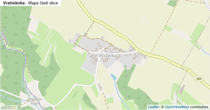 Vratislávka - mapa části obce