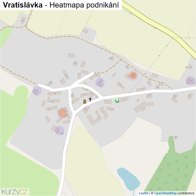 Mapa Vratislávka - Firmy v části obce.
