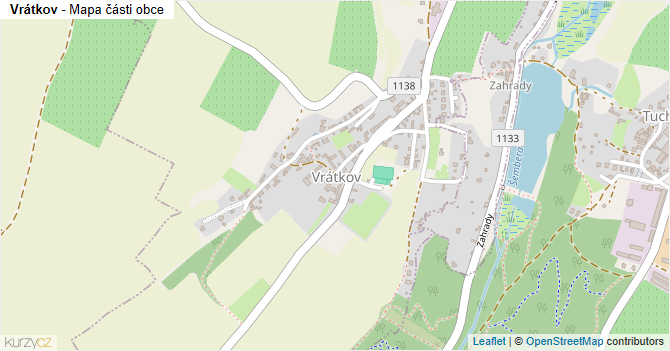 Vrátkov - mapa části obce