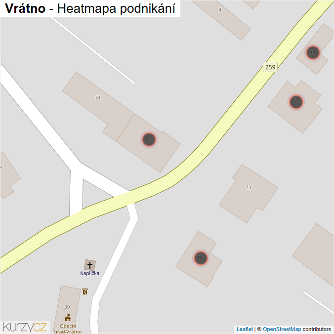 Mapa Vrátno - Firmy v obci.