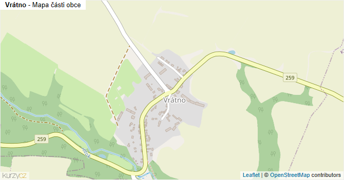 Vrátno - mapa části obce
