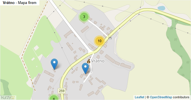 Vrátno - mapa firem