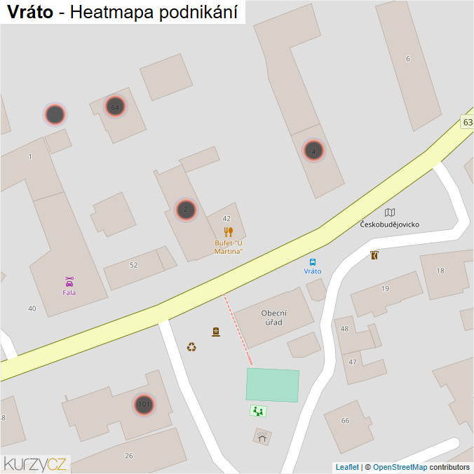 Mapa Vráto - Firmy v obci.