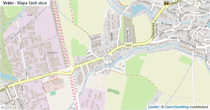 Vráto - mapa části obce