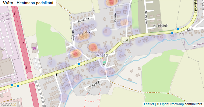 Vráto - mapa podnikání