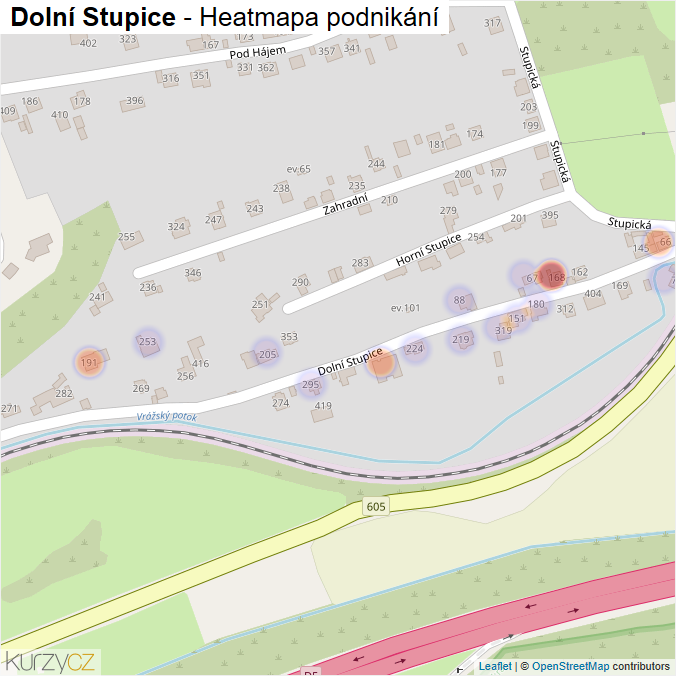 Mapa Dolní Stupice - Firmy v ulici.