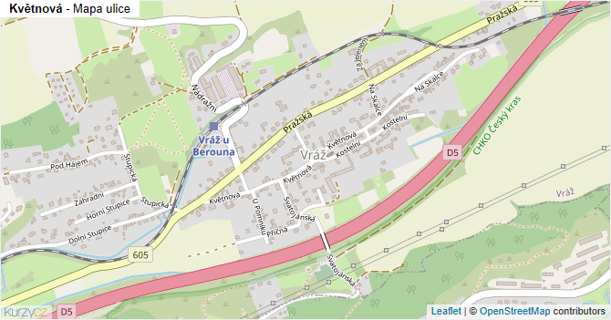 Květnová - mapa ulice