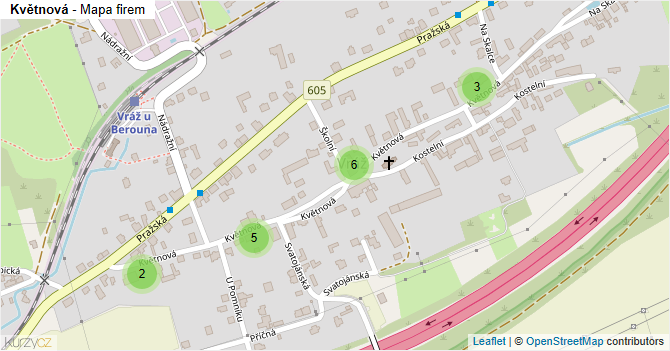 Květnová - mapa firem