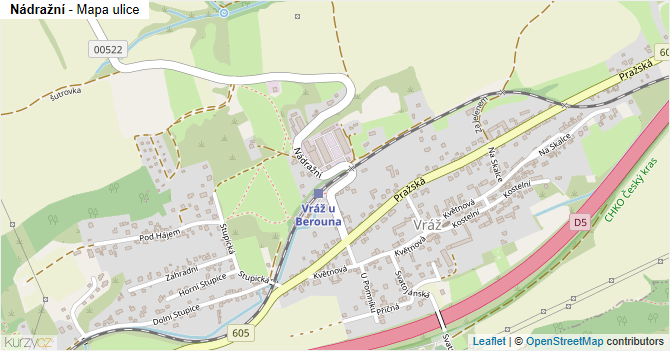 Nádražní - mapa ulice