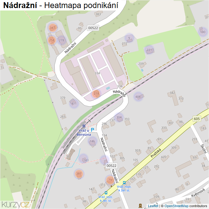 Mapa Nádražní - Firmy v ulici.