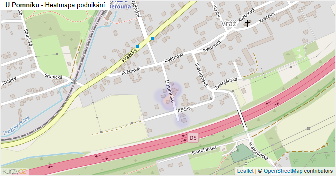 U Pomníku - mapa podnikání