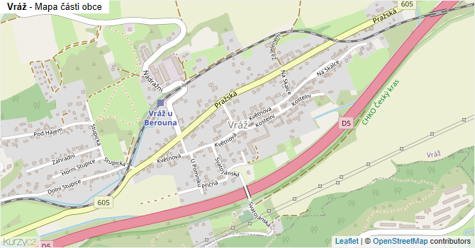 Vráž - mapa části obce