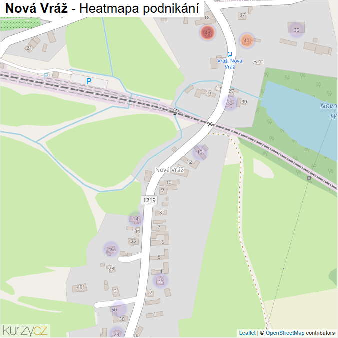 Mapa Nová Vráž - Firmy v části obce.