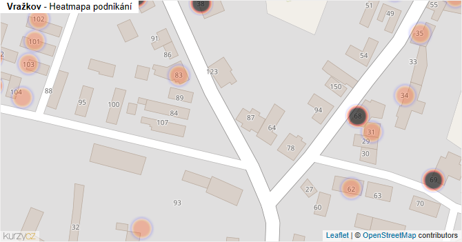 Vražkov - mapa podnikání