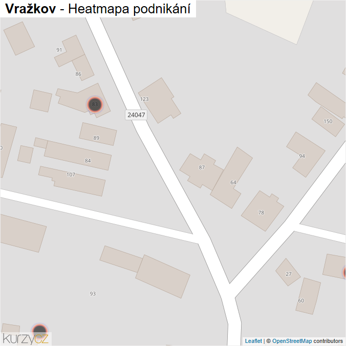 Mapa Vražkov - Firmy v obci.