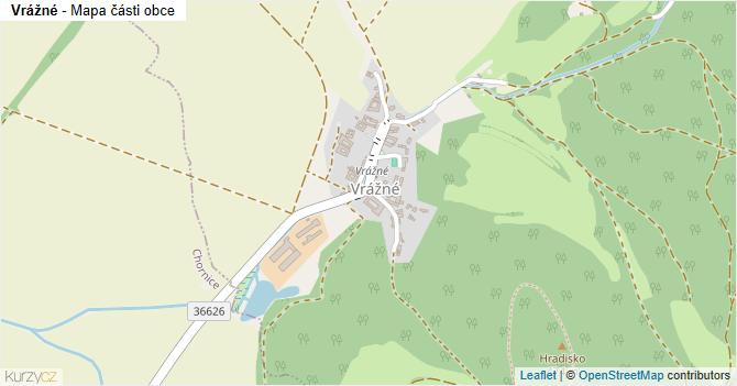 Vrážné - mapa části obce