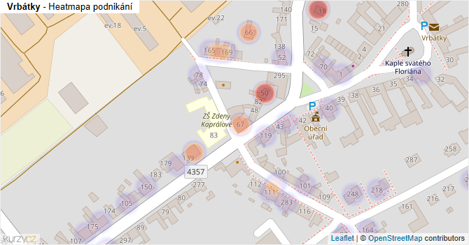 Vrbátky - mapa podnikání