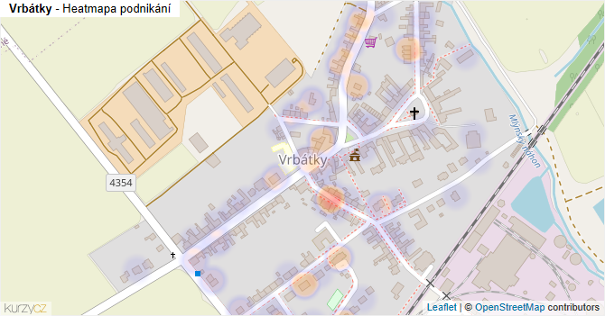 Vrbátky - mapa podnikání