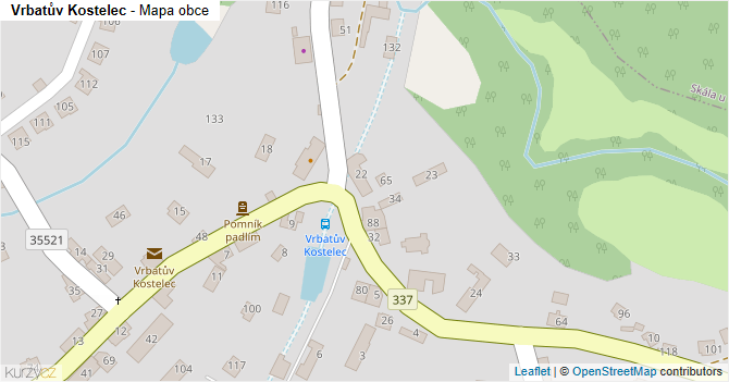 Vrbatův Kostelec - mapa obce
