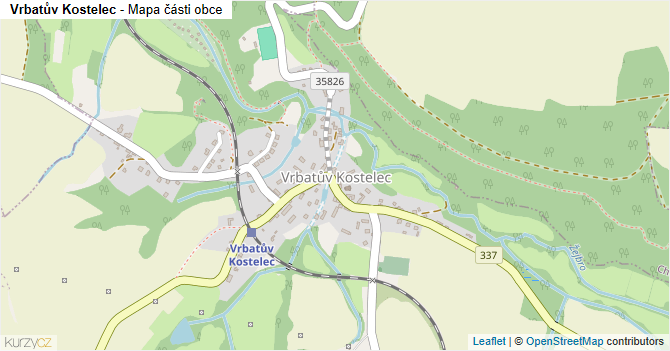 Vrbatův Kostelec - mapa části obce