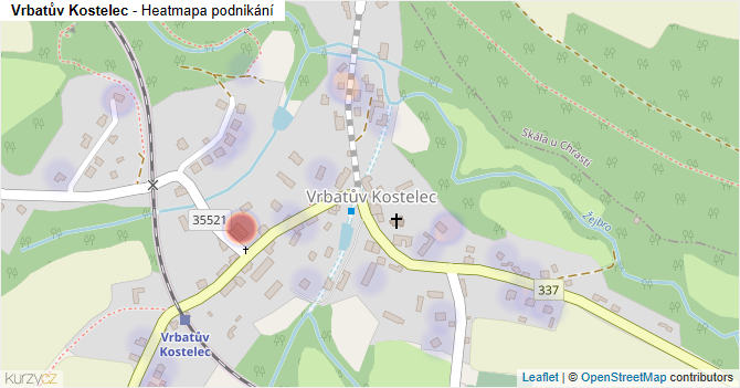 Vrbatův Kostelec - mapa podnikání
