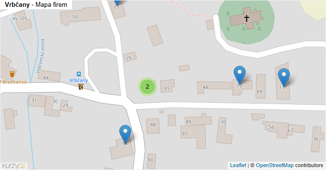 Vrbčany - mapa firem