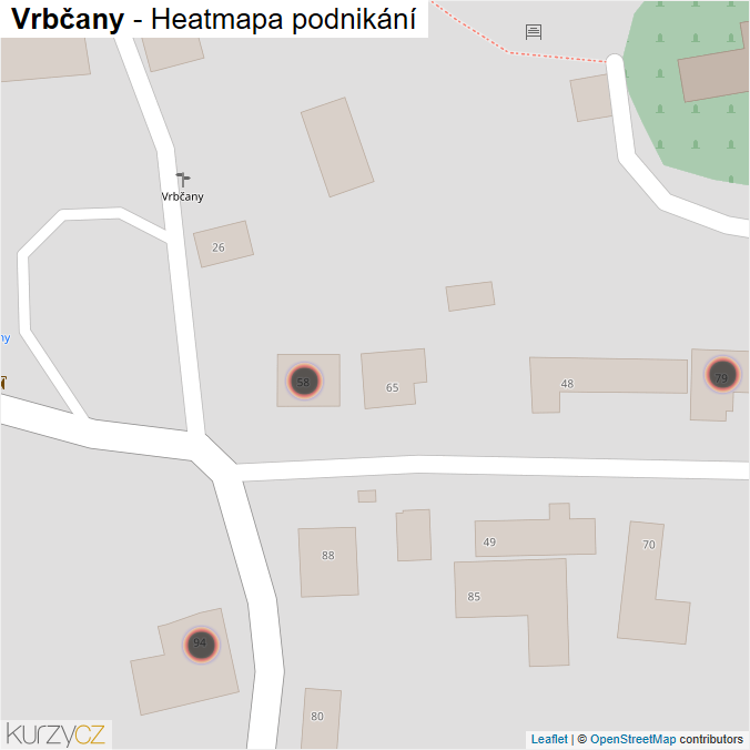 Mapa Vrbčany - Firmy v obci.