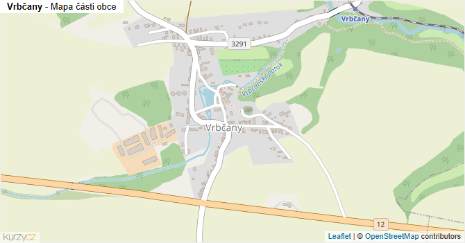 Vrbčany - mapa části obce