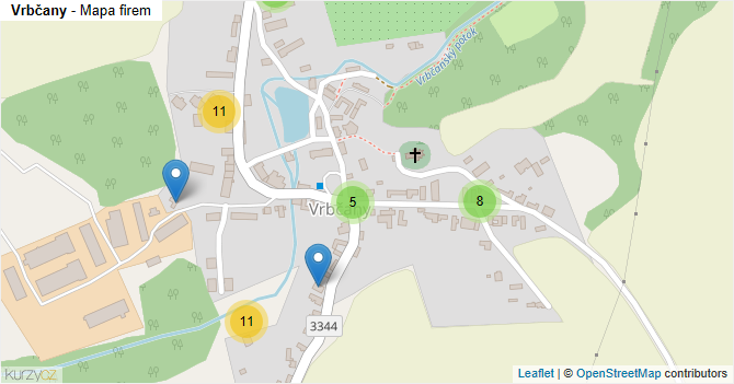 Vrbčany - mapa firem
