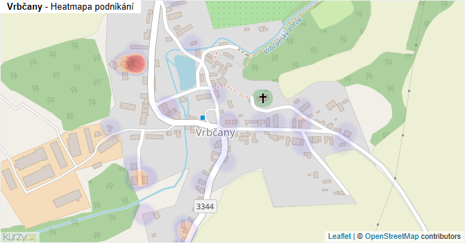 Vrbčany - mapa podnikání