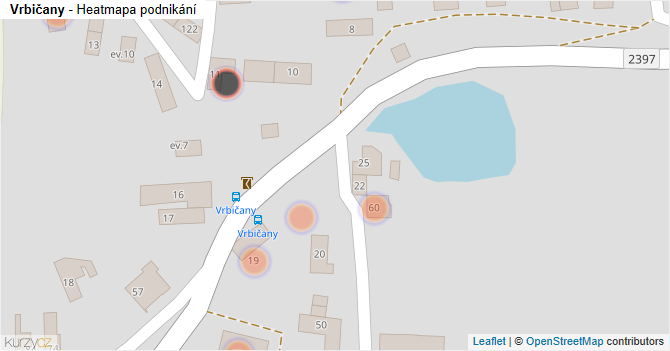 Vrbičany - mapa podnikání