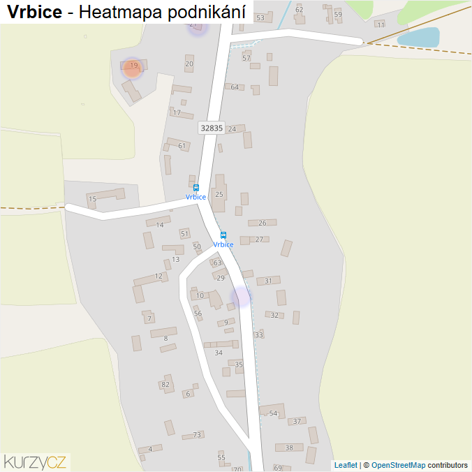 Mapa Vrbice - Firmy v části obce.